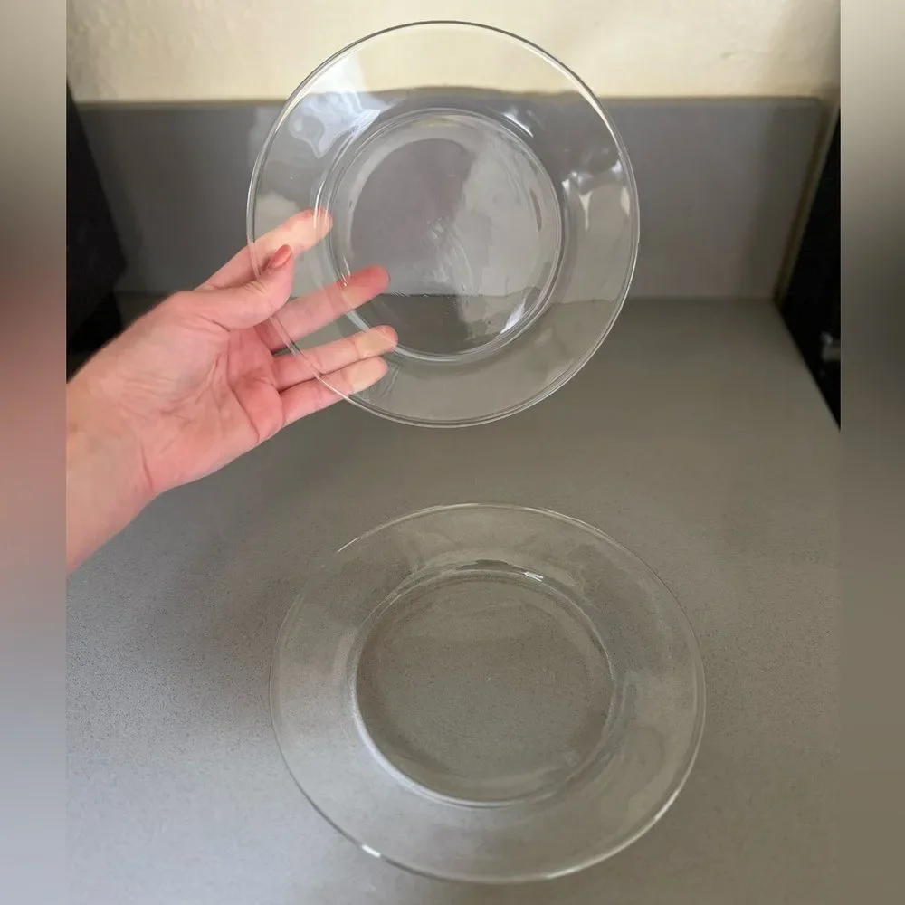 Vintage | 2 Elegant Clear Small Plate Set